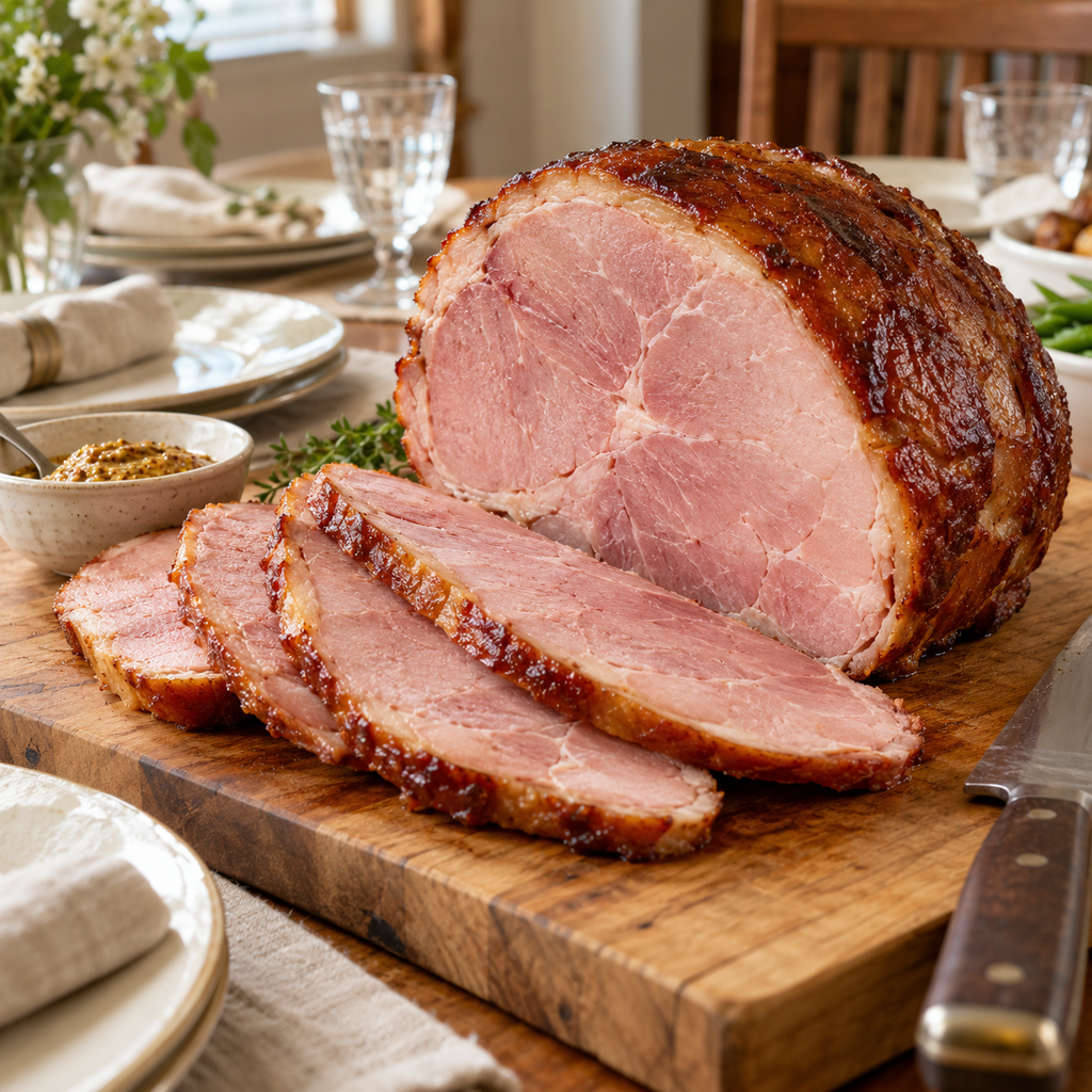 Old-Fashioned Hickory Smoked Boneless Half Ham, Fully Cooked (5 lb)